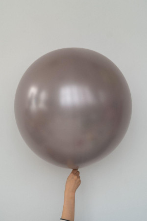 Гелиевый шар металл серо-бежевый 60 см