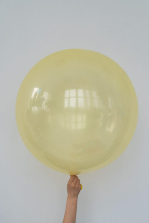 Гелиевый шар кристалл прозрачный желтый 60 см