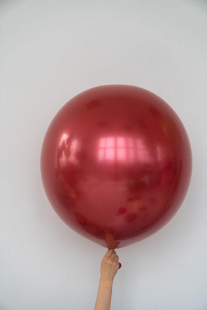 Гелиевый шар хром красный 60 см