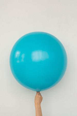 Гелиевый шар сияющий карибский голубой 60 см