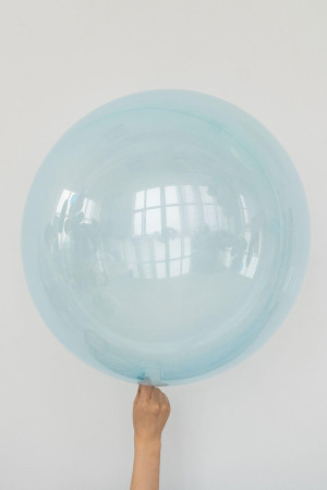 Гелиевый шар кристалл прозрачный голубой 55 см