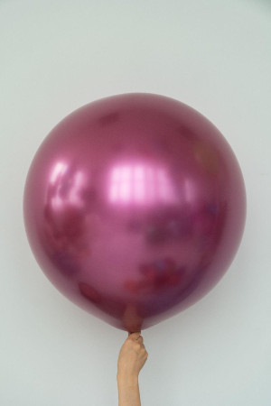 Гелиевый шар хром фуксия 60 см