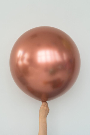 Гелиевый шар хром розовое золото 60 см