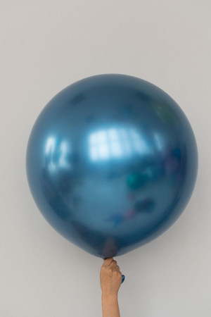 Гелиевый шар хром синий 60 см