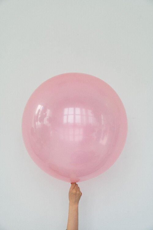 Гелиевый шар кристалл прозрачный розовый 60 см